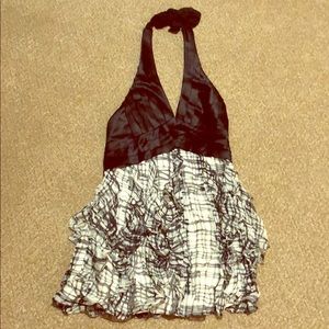 BCBGMAXAZRIA Centurian Satin Halter Dress